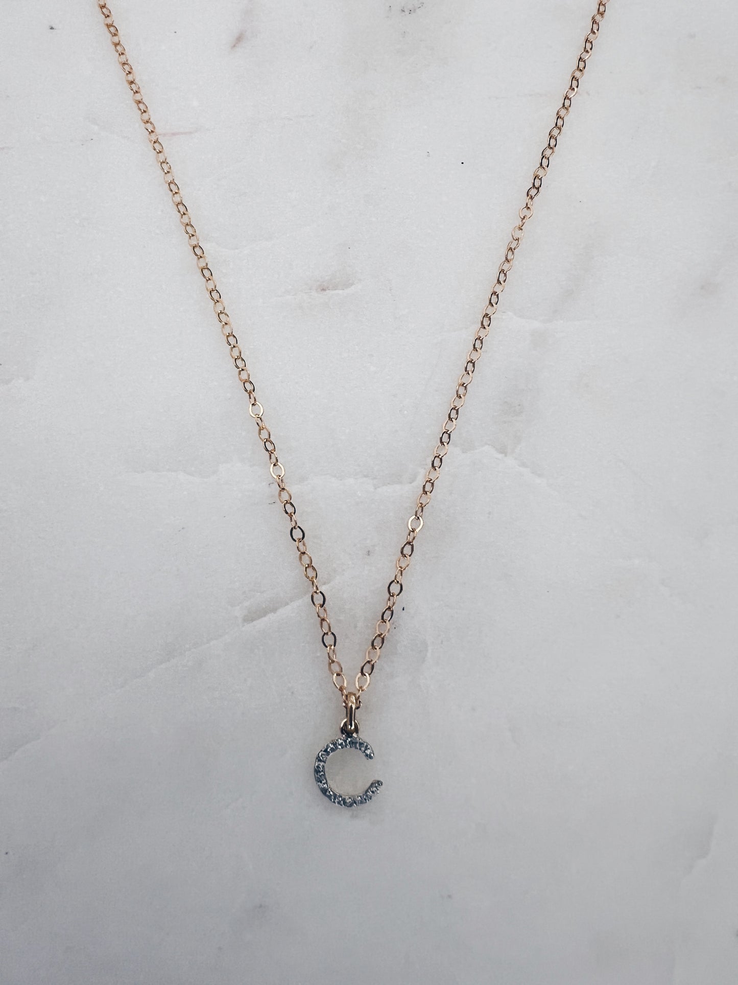 Genuine Diamond Initial Necklace