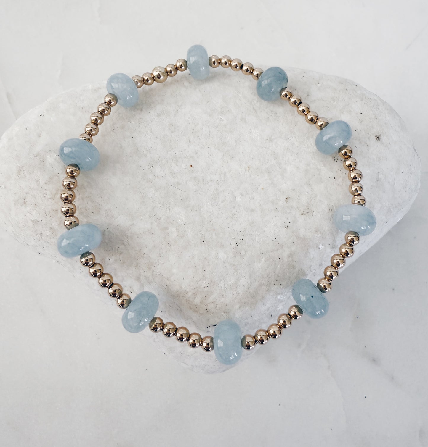 14k Gold Filled Beaded Gemstone Bracelet + More Colors