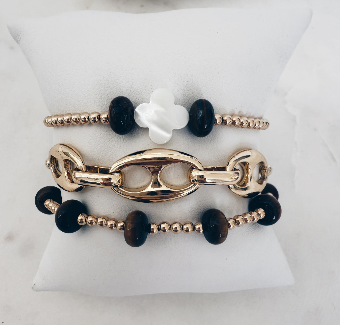 14k Gold Filled Beaded Gemstone Bracelet + More Colors