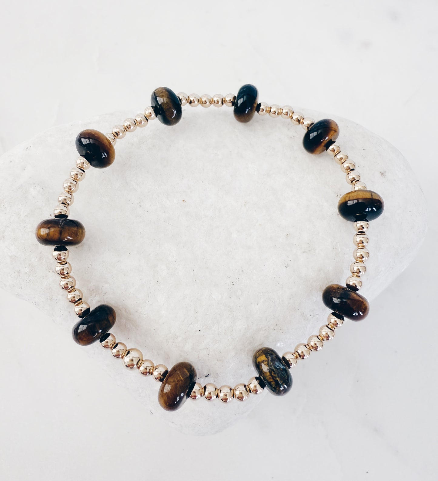 14k Gold Filled Beaded Gemstone Bracelet + More Colors