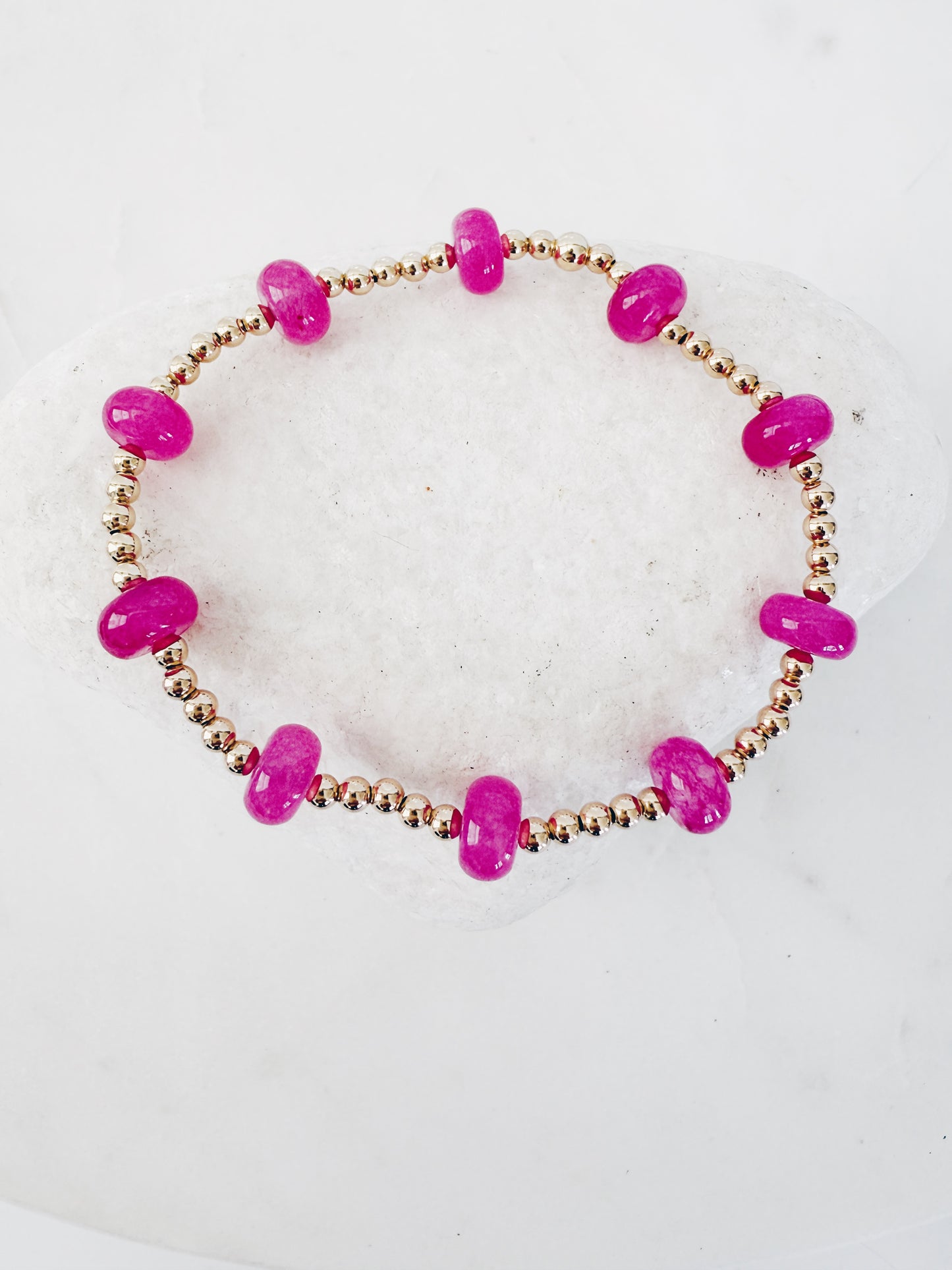 14k Gold Filled Beaded Gemstone Bracelet + More Colors
