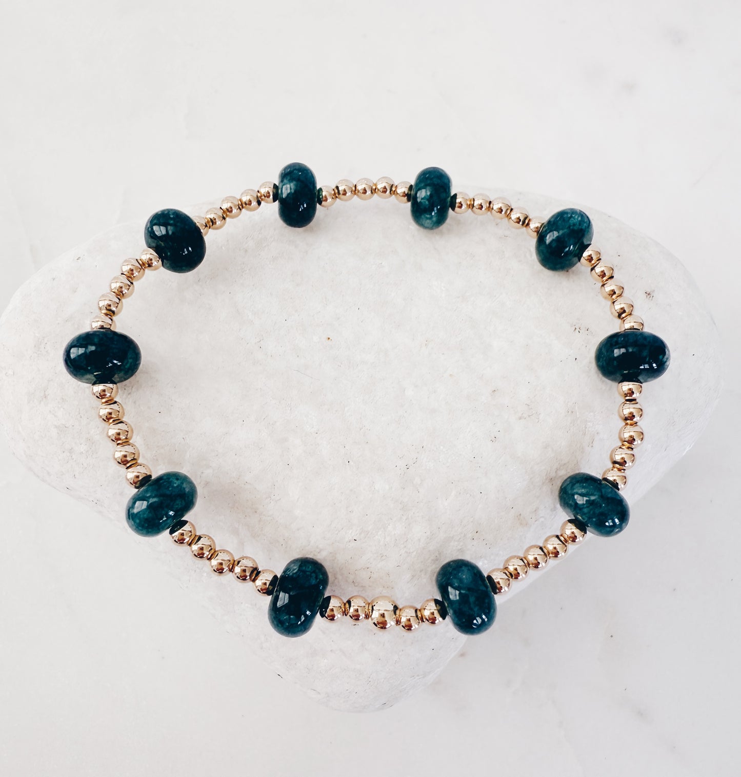 14k Gold Filled Beaded Gemstone Bracelet + More Colors