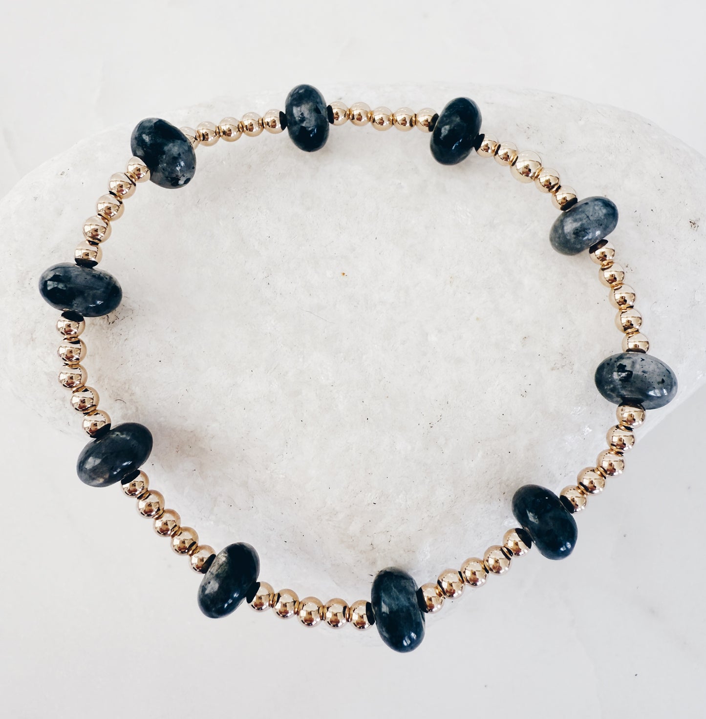 14k Gold Filled Beaded Gemstone Bracelet + More Colors