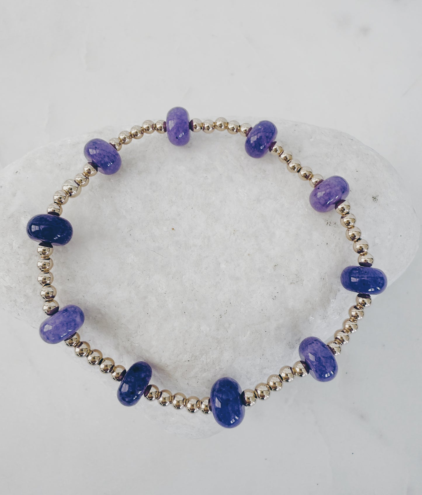 14k Gold Filled Beaded Gemstone Bracelet + More Colors