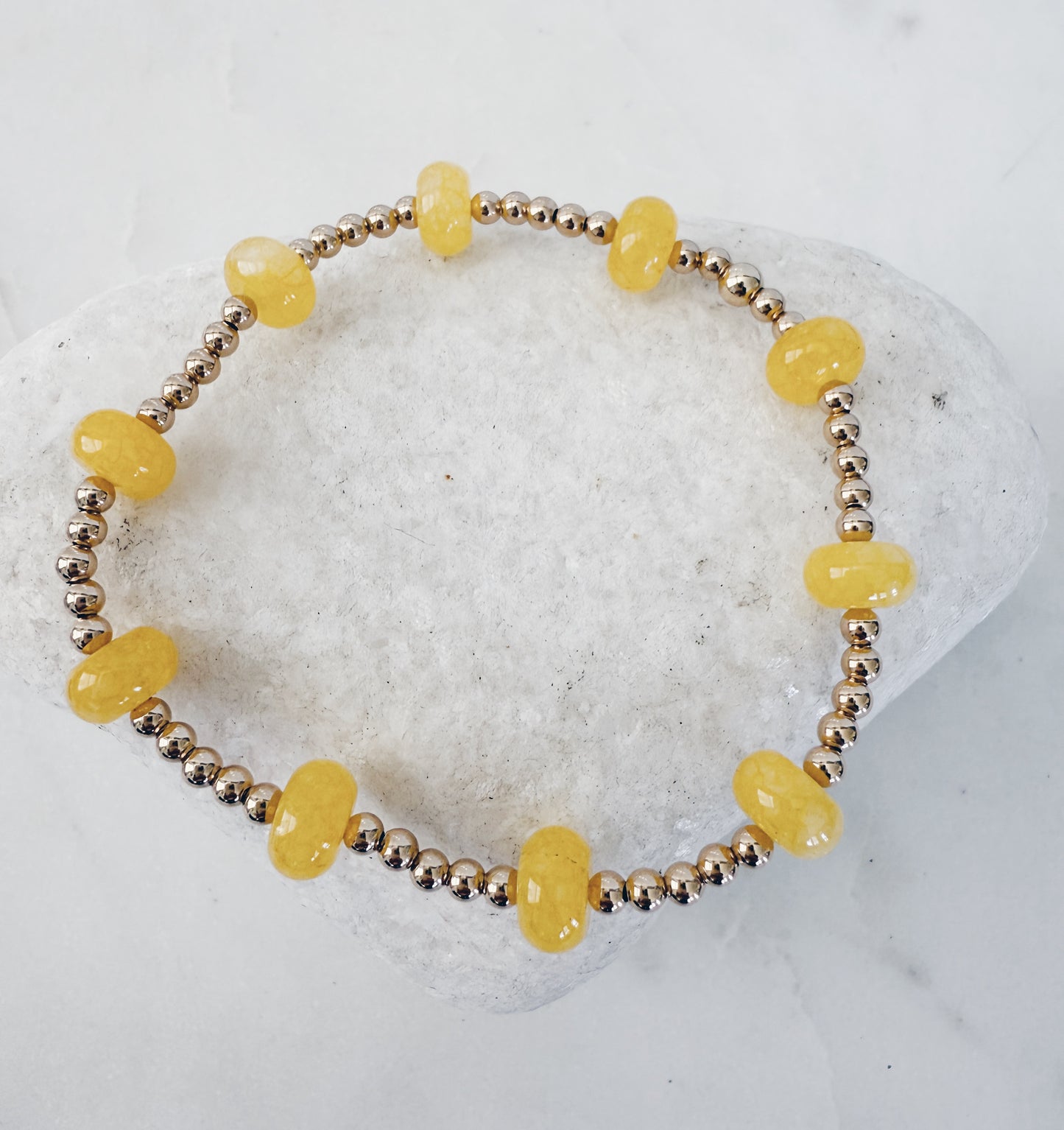 14k Gold Filled Beaded Gemstone Bracelet + More Colors