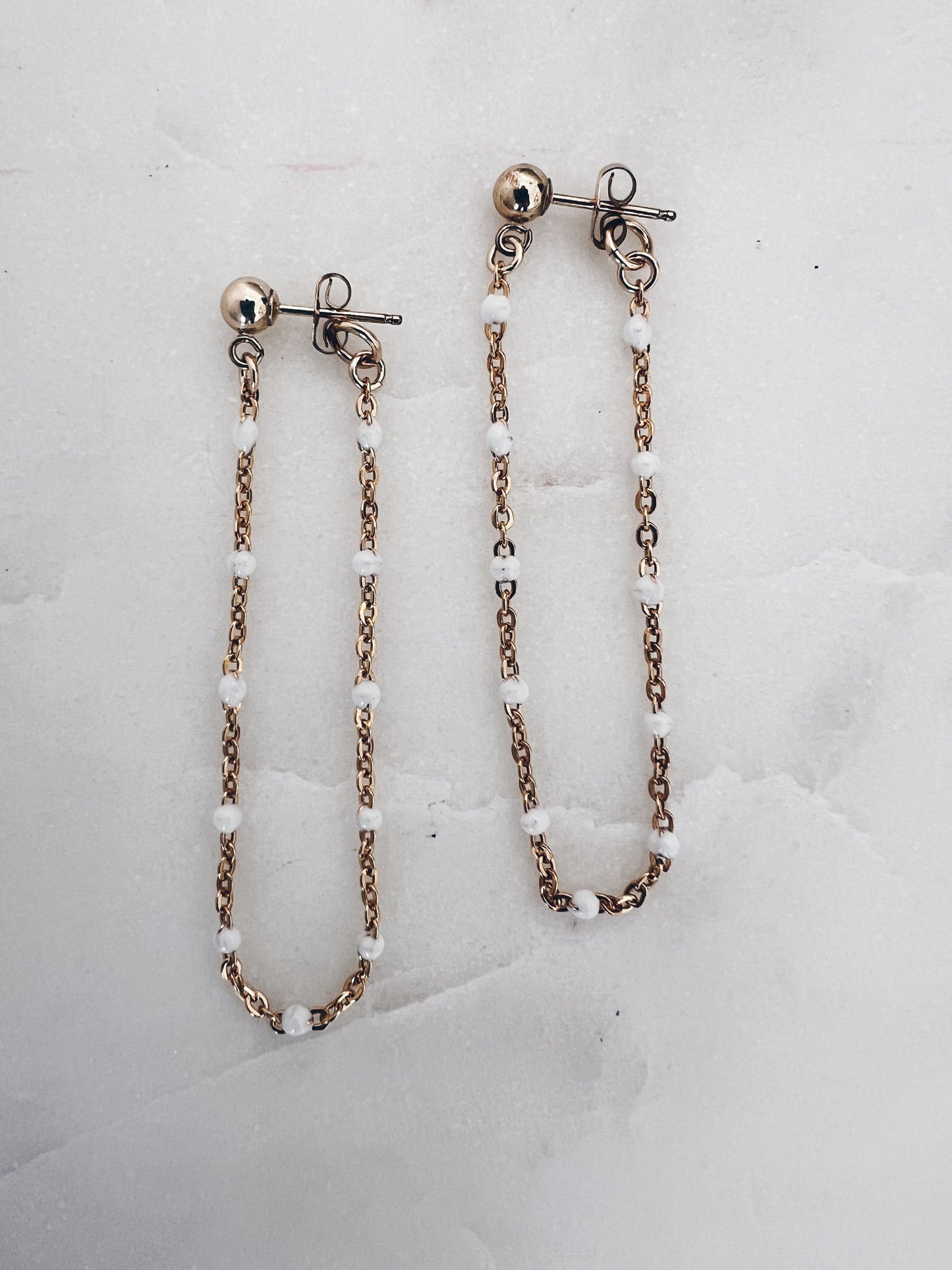 14k Gold Filled Enamel Front/Back Drop Earrings + More Sizes & Colors