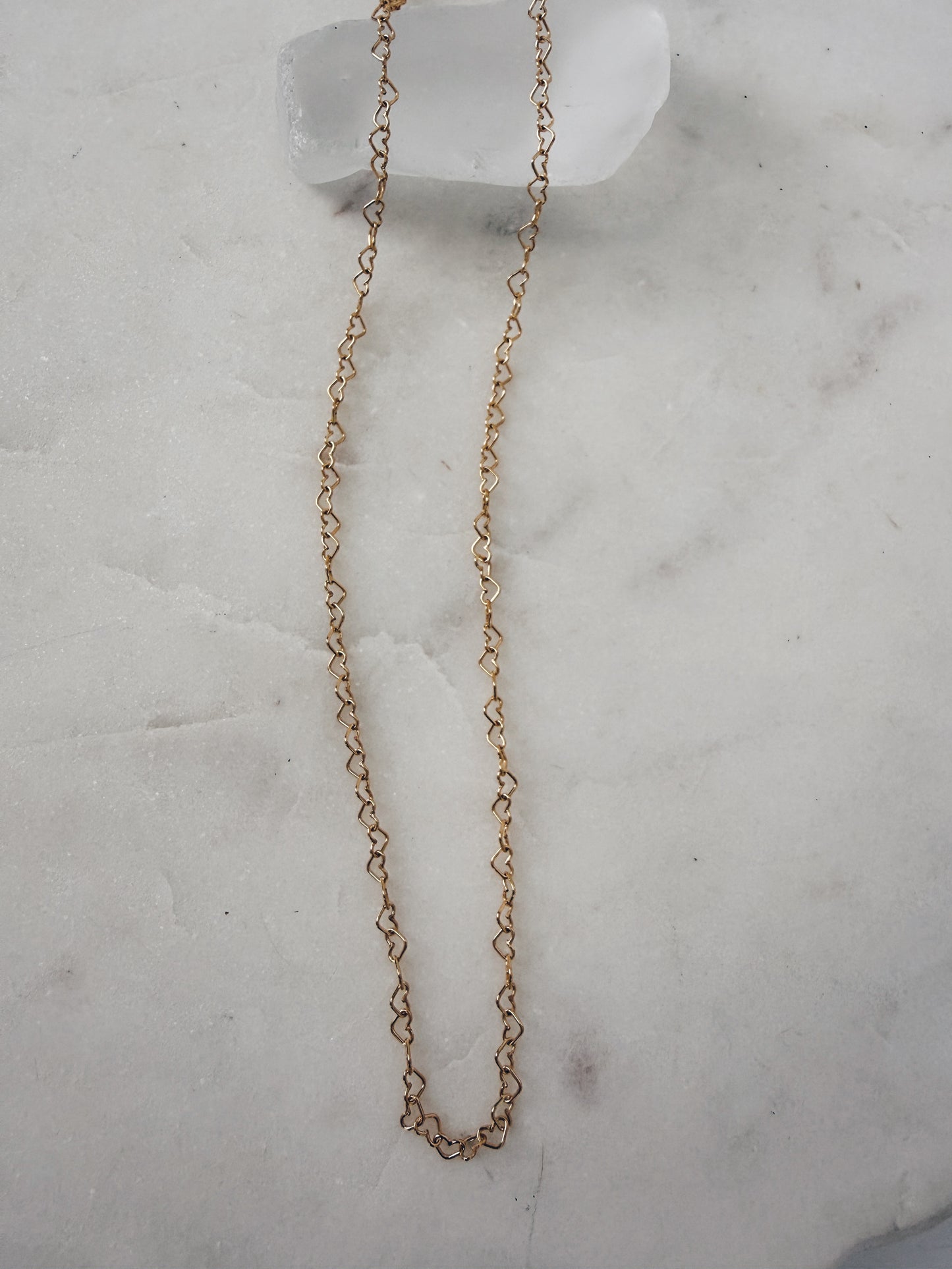 14k Gold Filled Dainty Heart Chain Bracelet