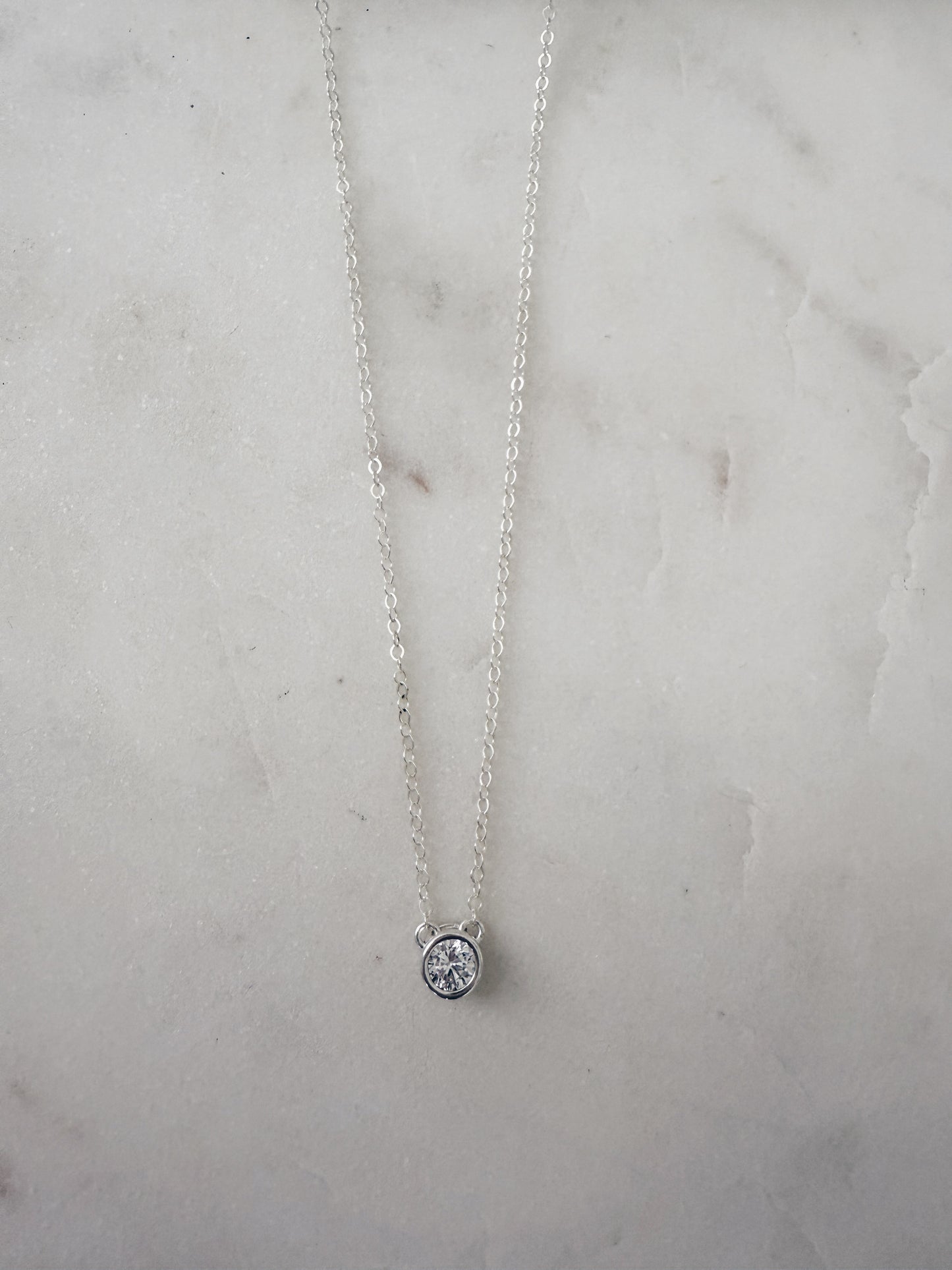 Dainty CZ Solitaire Necklace + More Options