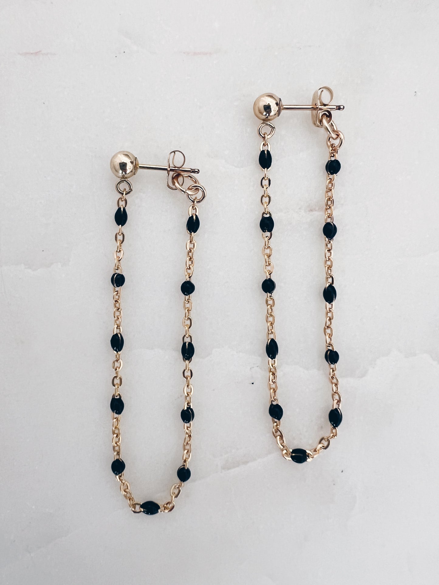 14k Gold Filled Enamel Front/Back Drop Earrings + More Sizes & Colors
