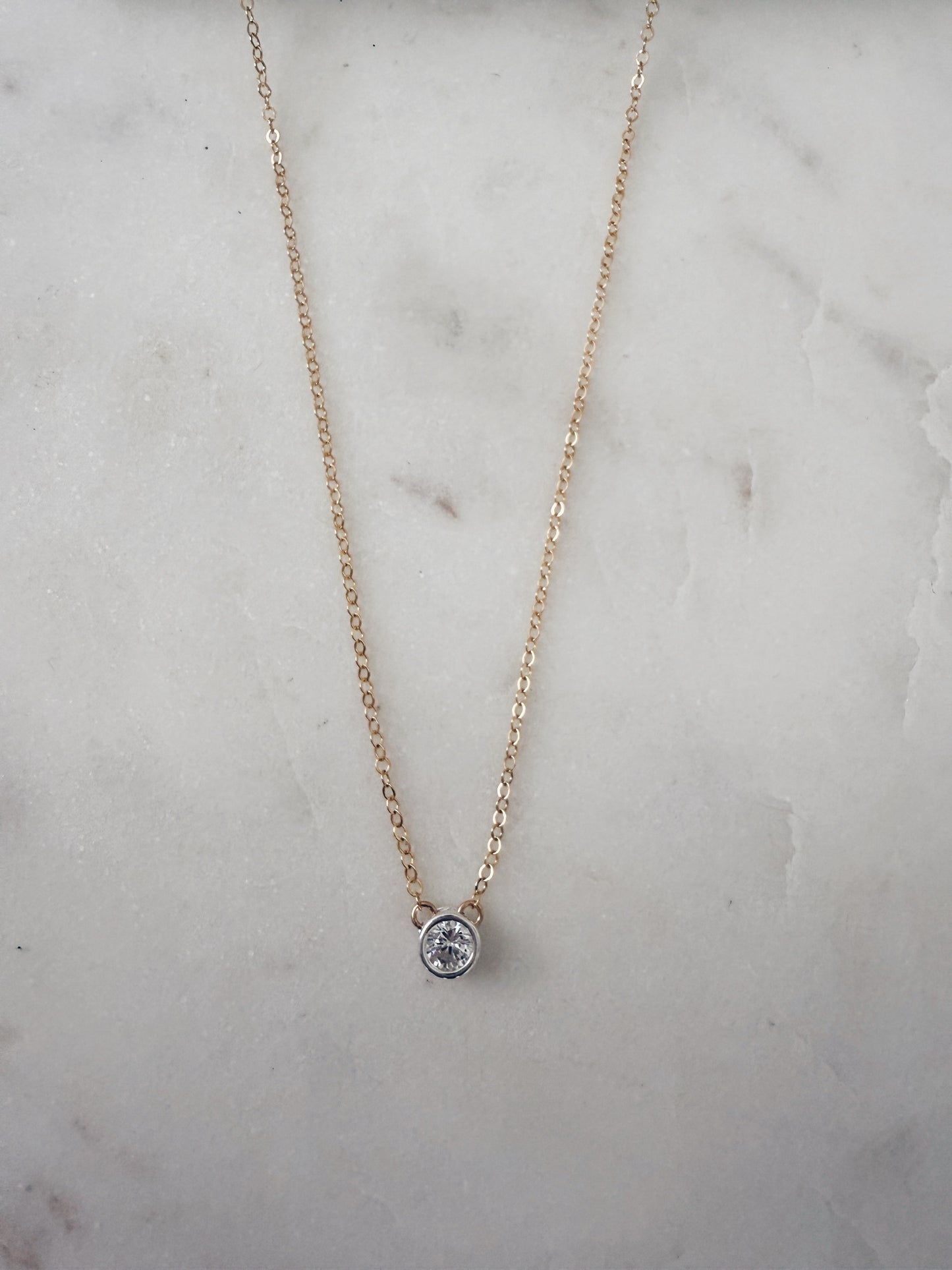 Dainty CZ Solitaire Necklace + More Options
