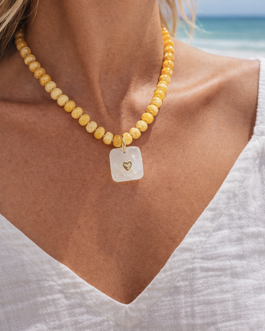 Sunlight Gemstone Pendant Necklace | Coastal Gem Collection