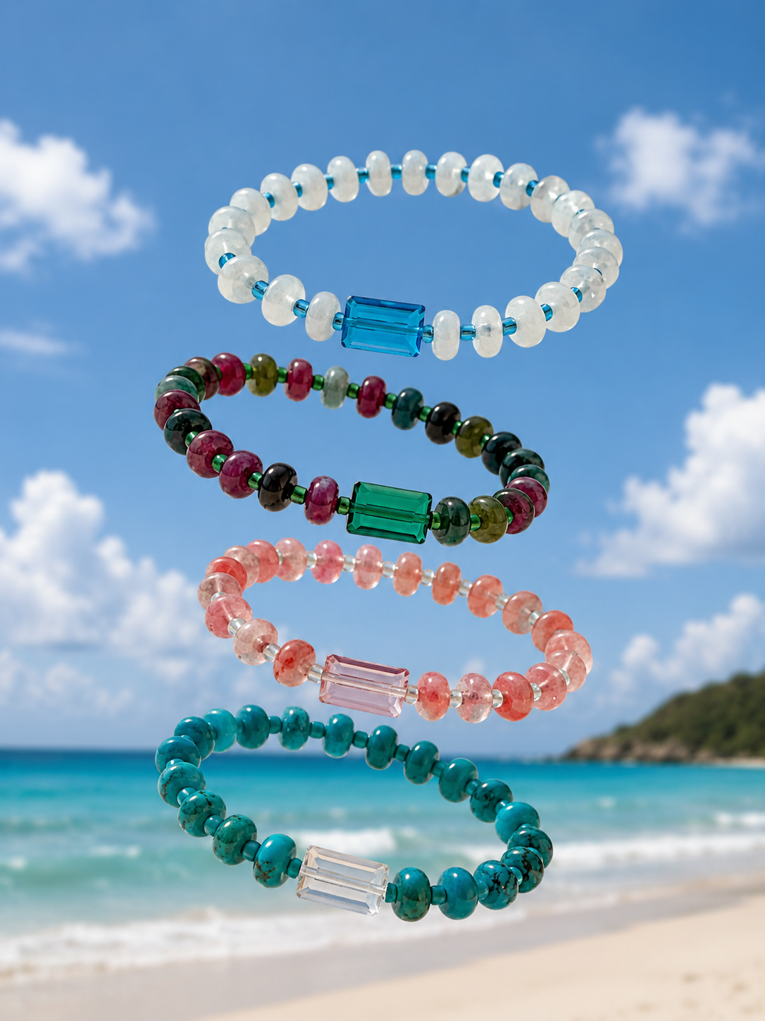 Prism Bracelet – Moonlight | White Jade & Crystal Bracelet