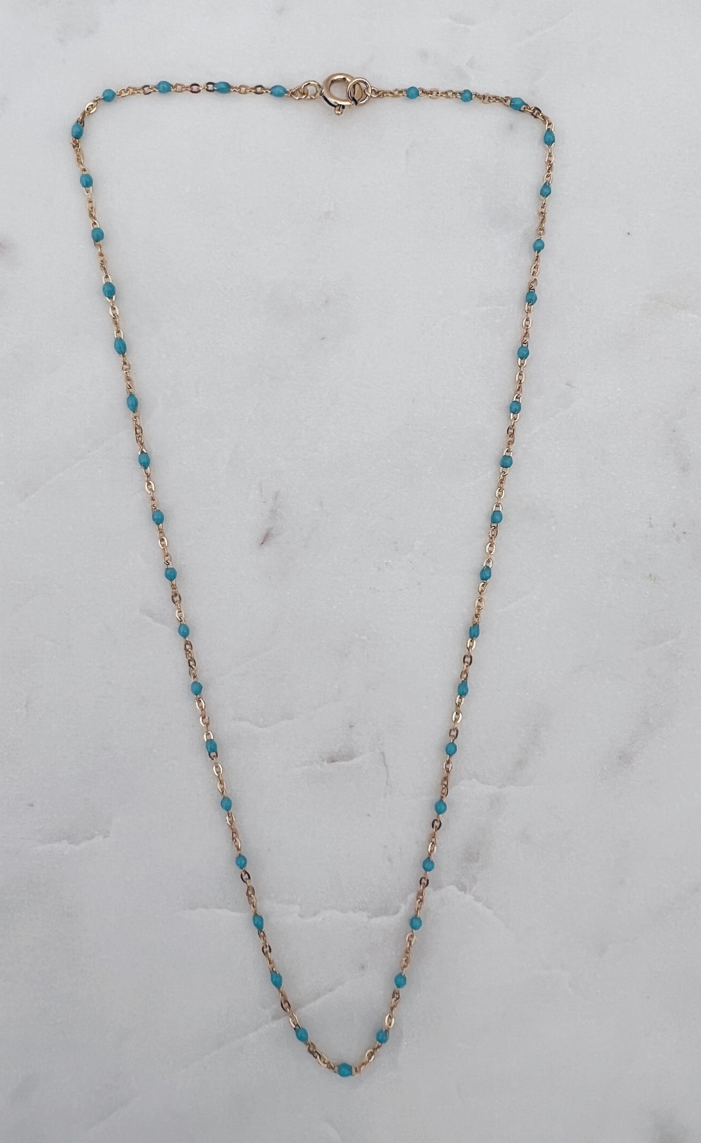14k Gold Filled Dotted Enamel Bead Necklace + More Colors