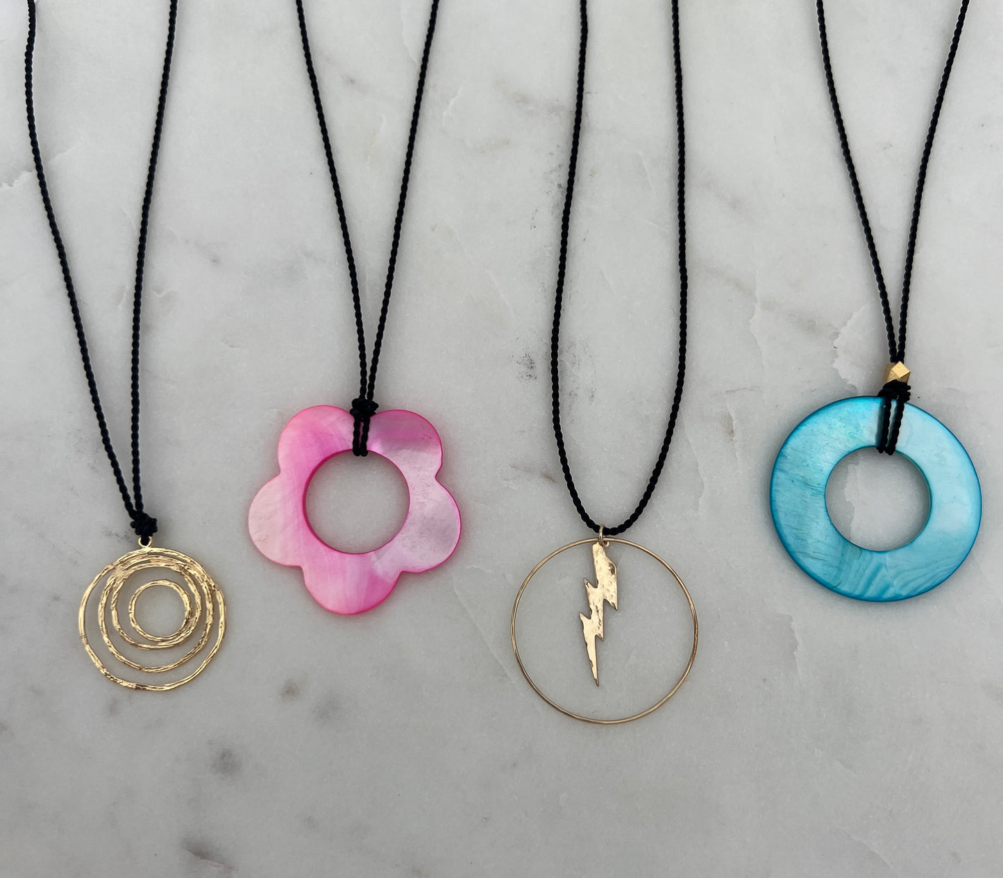 Gold Circle & Bolt Cord Choker