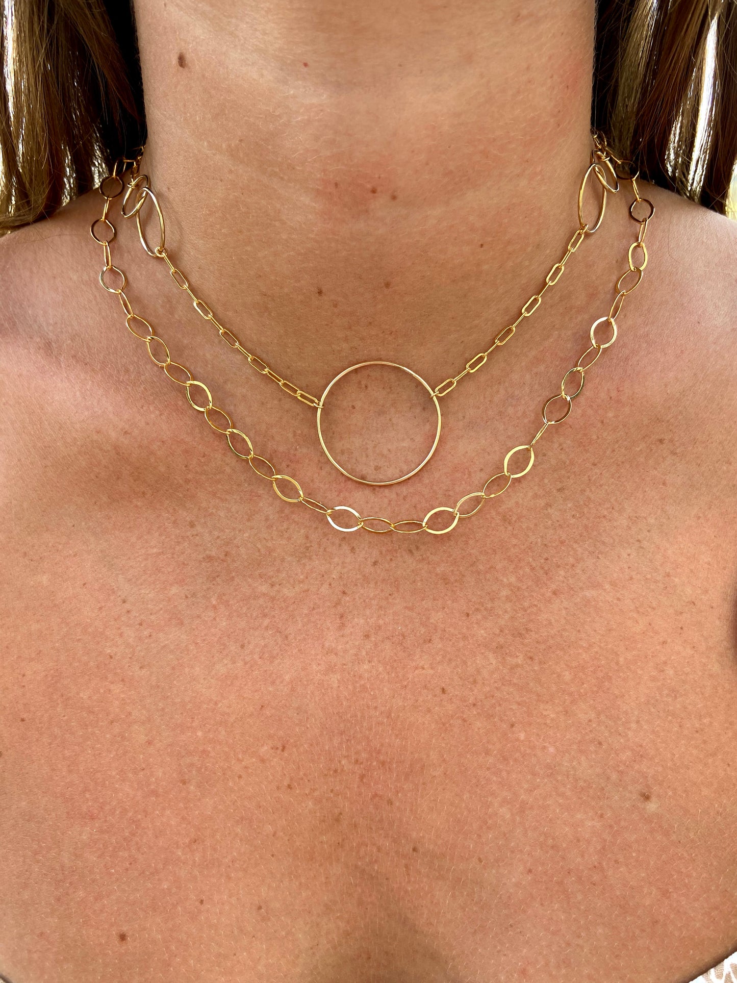 14k Gold Filled Circle Link Necklace