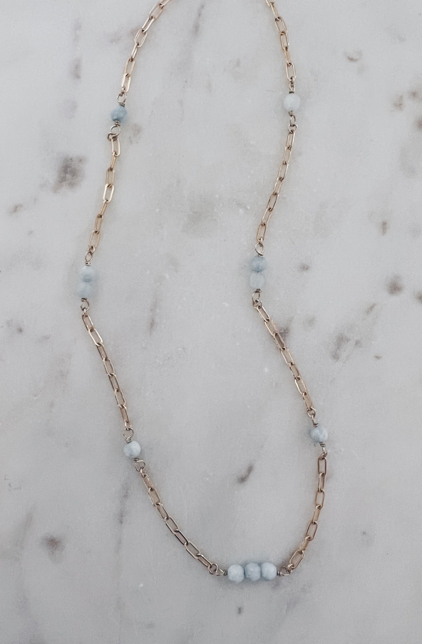 Aquamarine Station Necklace