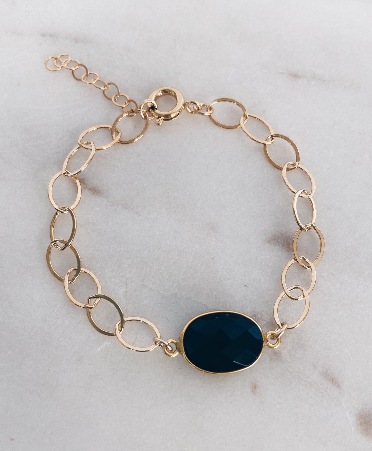 14k Gold Filled Chain & Gemstone Bracelet