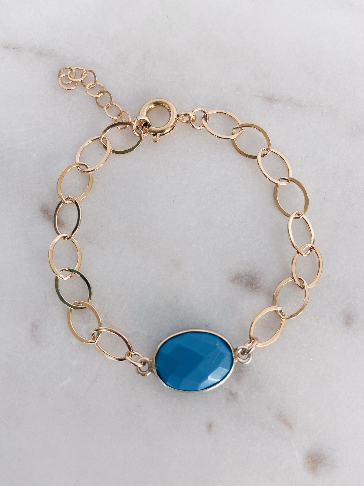 14k Gold Filled Chain & Gemstone Bracelet