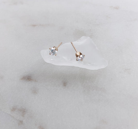 14k Gold Filled CZ Stud Earrings