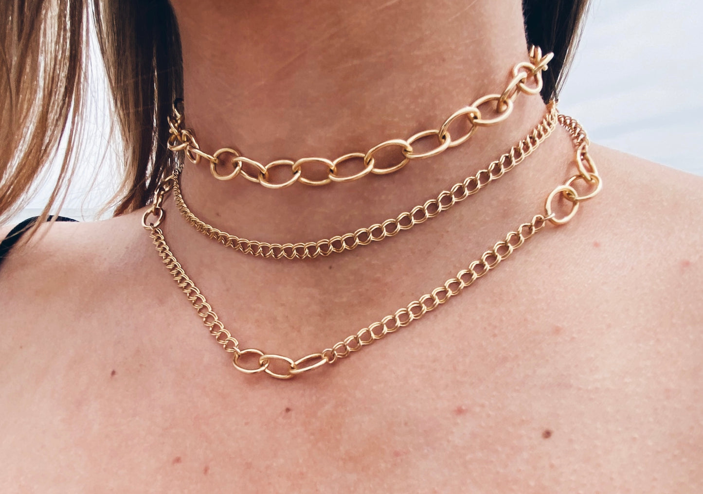 14k Gold Filled Double Curb Chain Necklace