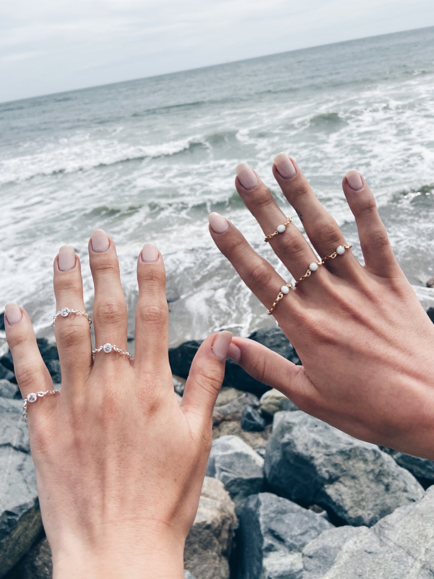 Sterling Silver Chain & CZ Ring