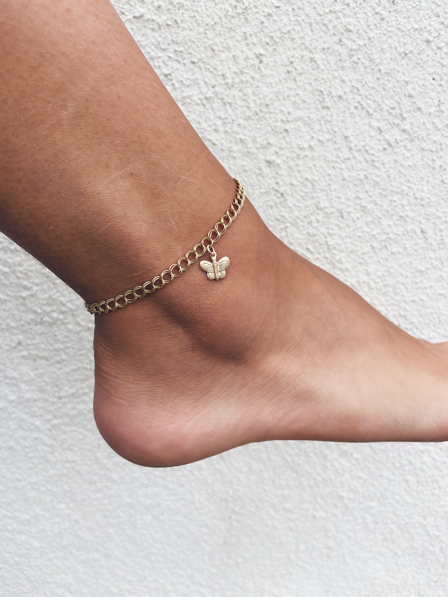 14k Gold Filled Butterfly Anklet