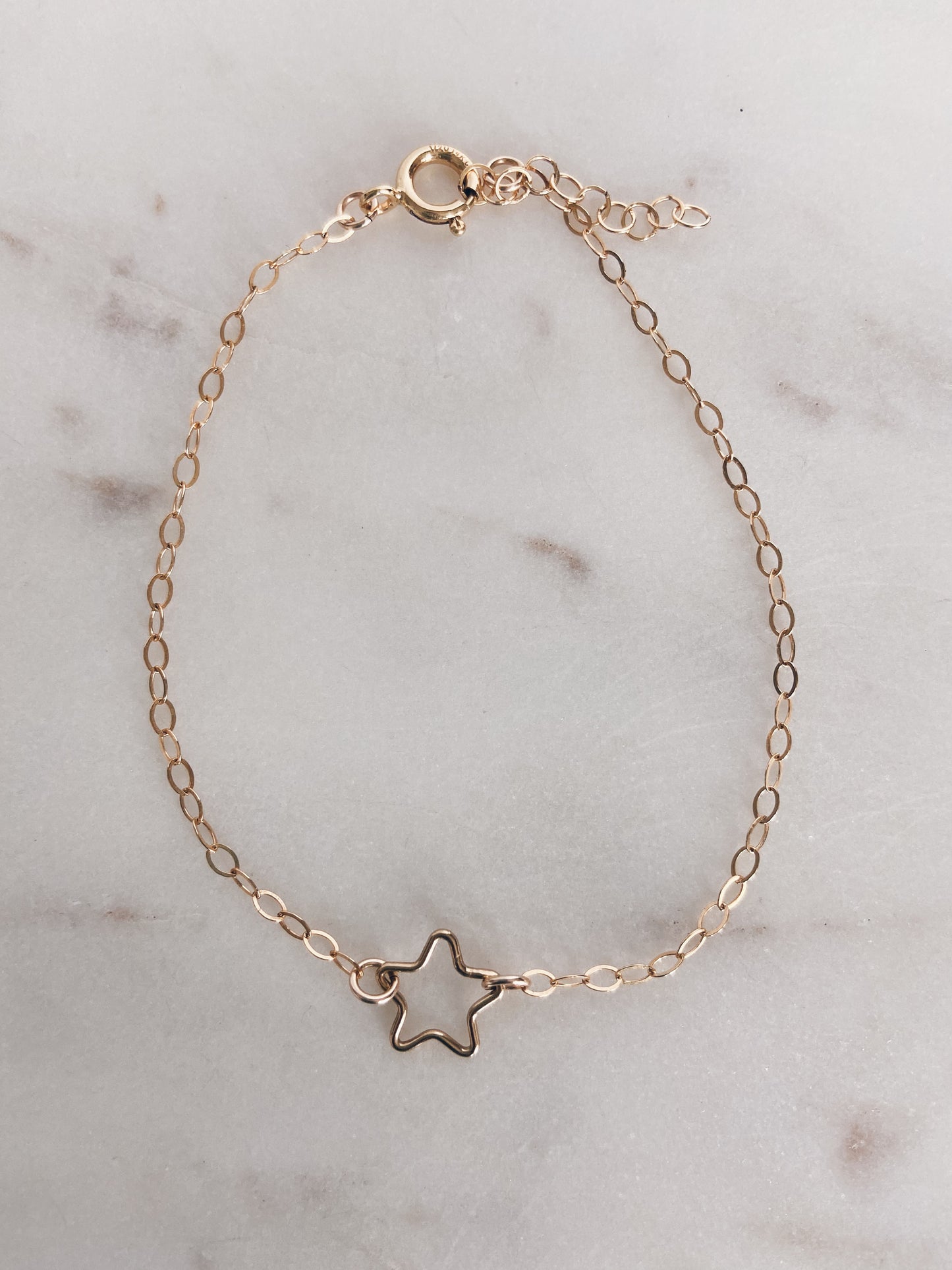 14k Gold Filled Star Anklet