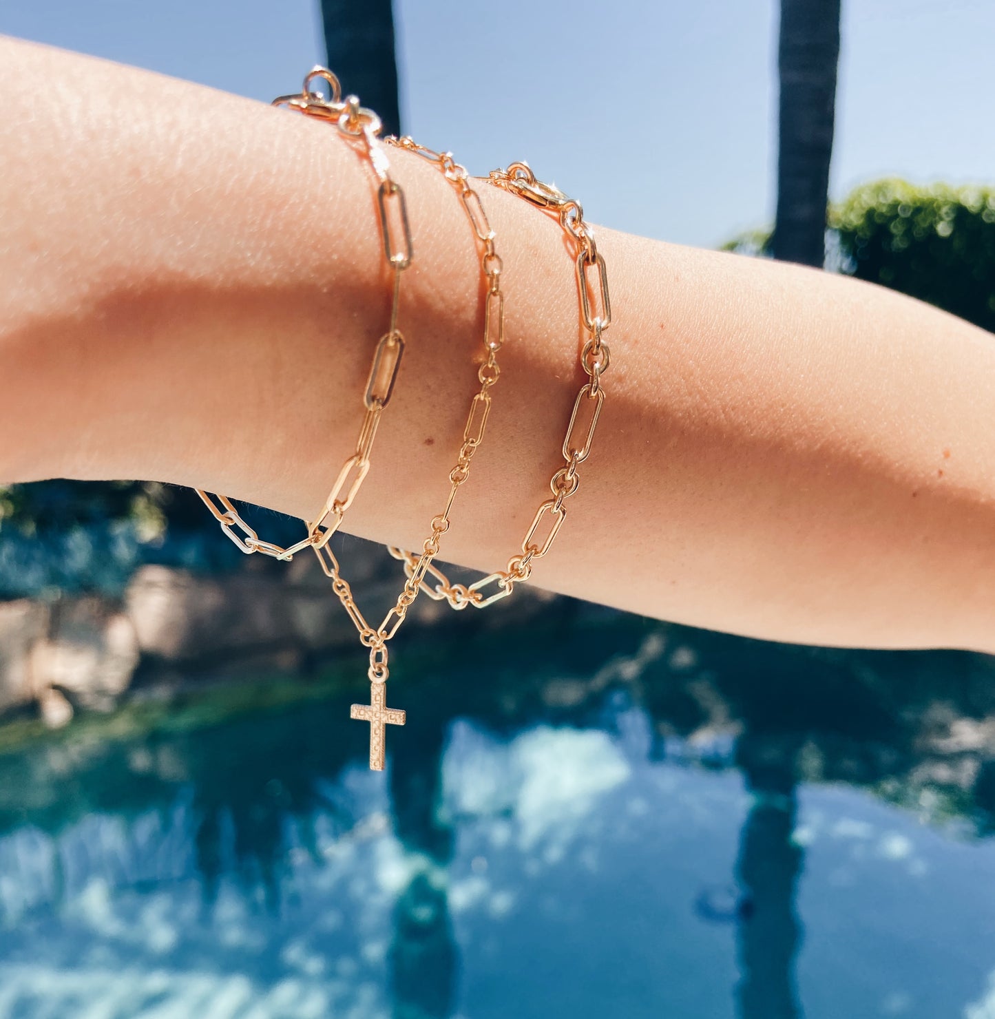 14k Gold Filled Cross Bracelet