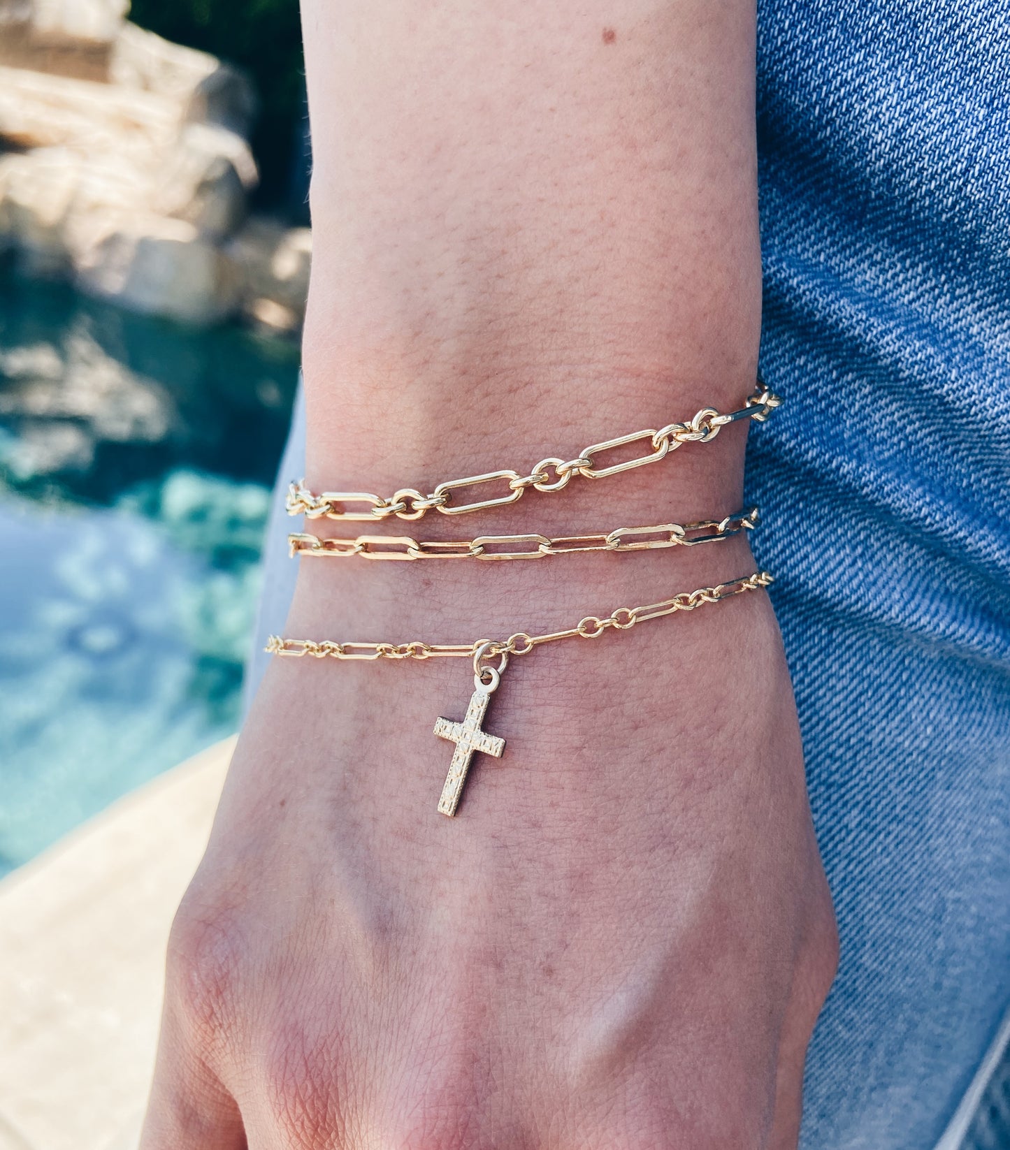 14k Gold Filled Cross Bracelet