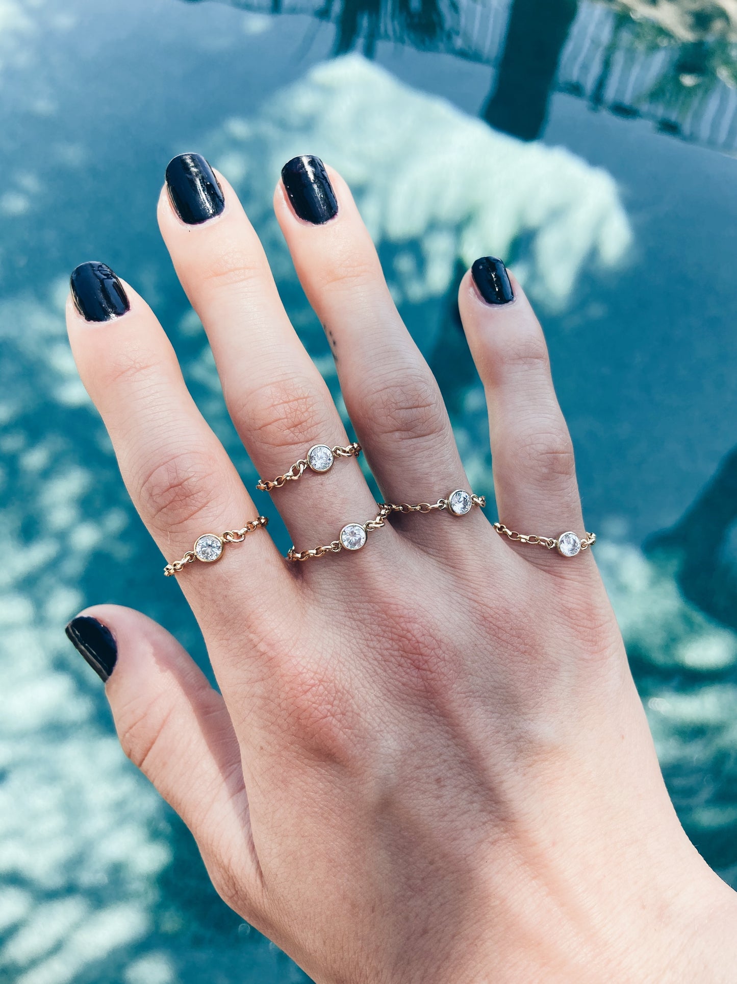 14k Gold Fill Chain & CZ Ring