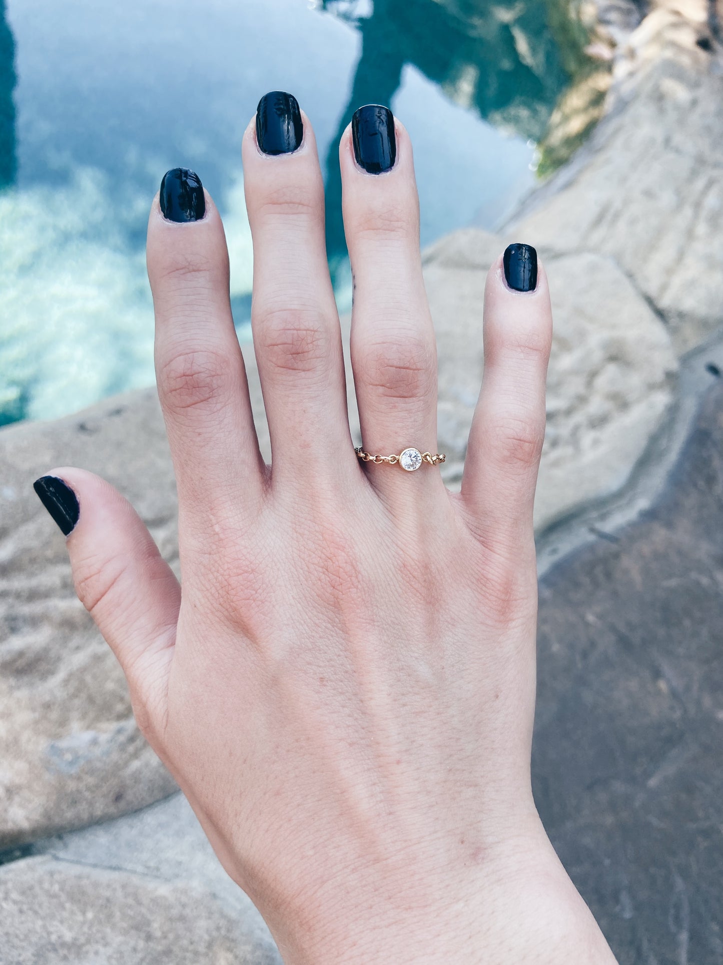 14k Gold Fill Chain & CZ Ring