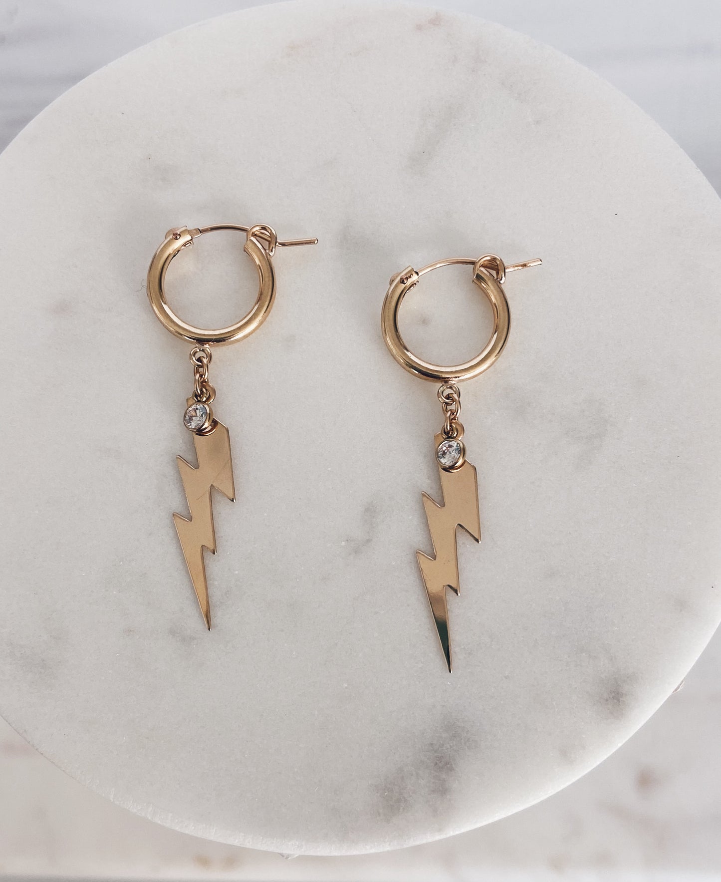 14k Gold Filled Flash Huggie Hoops