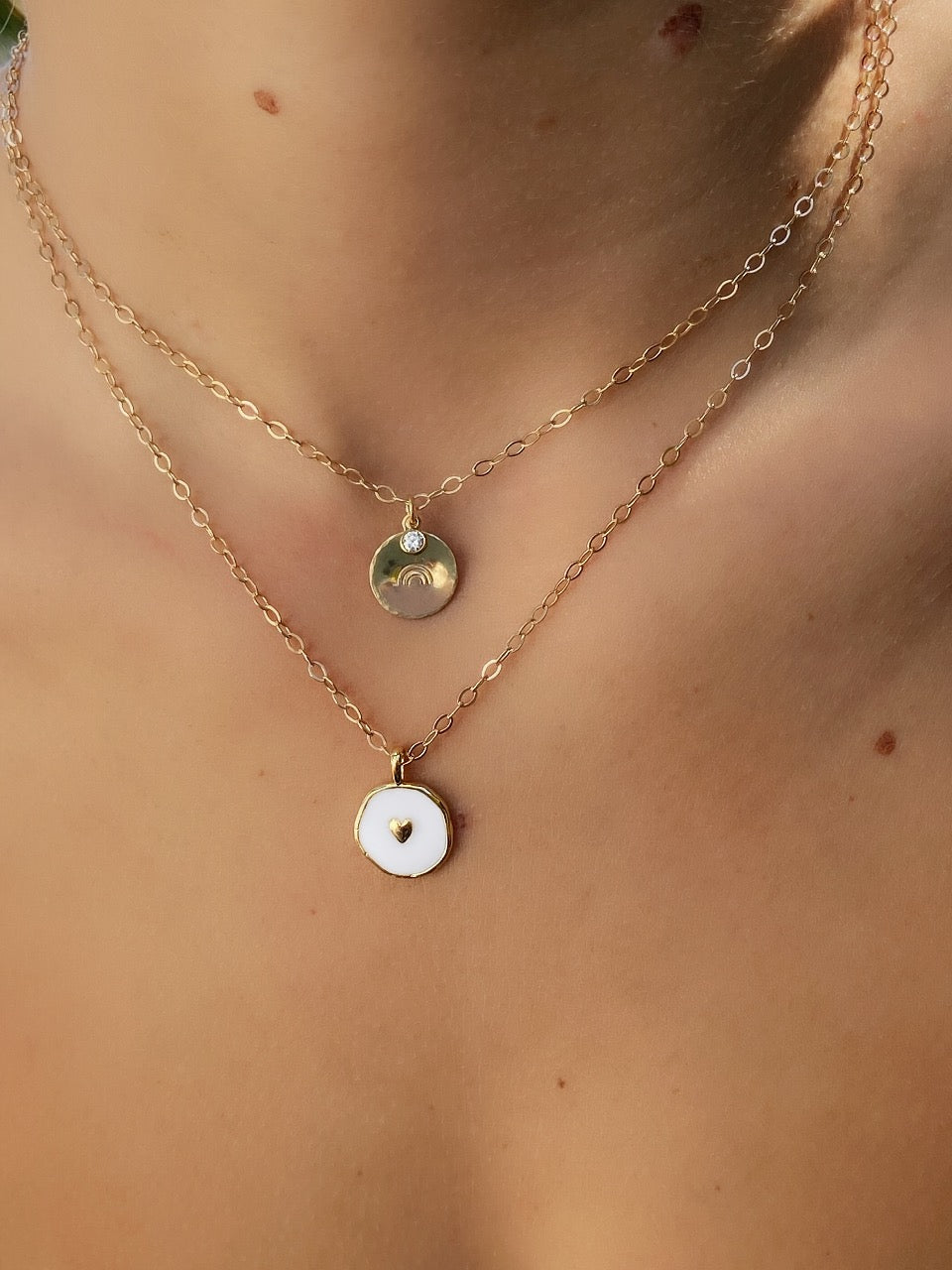 14k Gold Filled Rainbow & CZ Necklace
