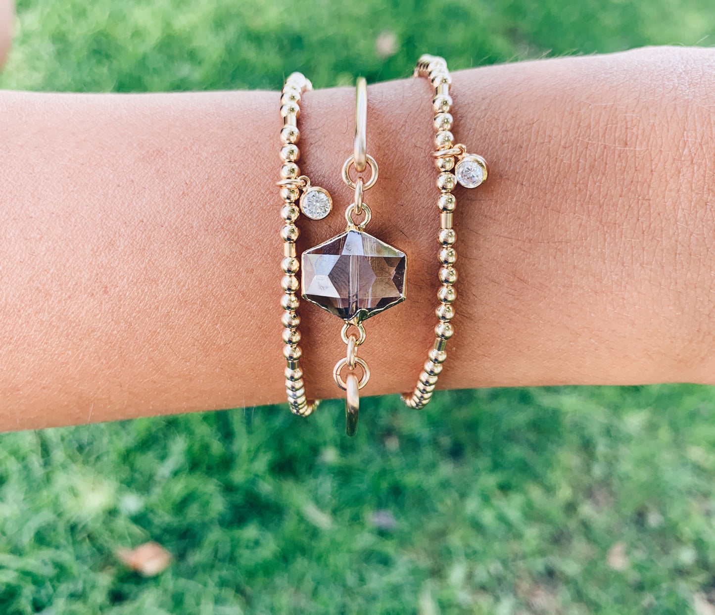 Mini CZ Beaded Bracelet