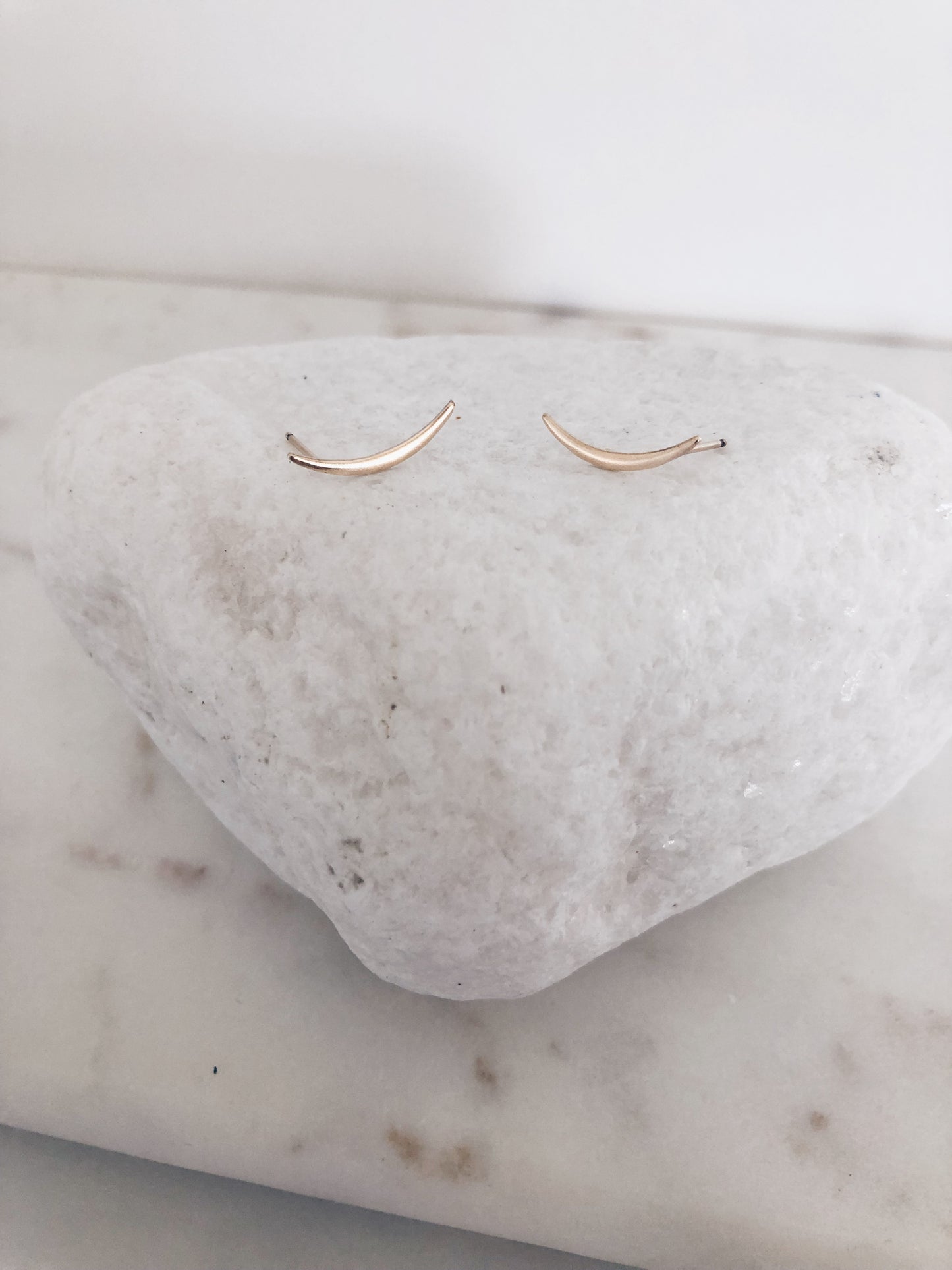 Mini Crescent Moon Stud Earrings