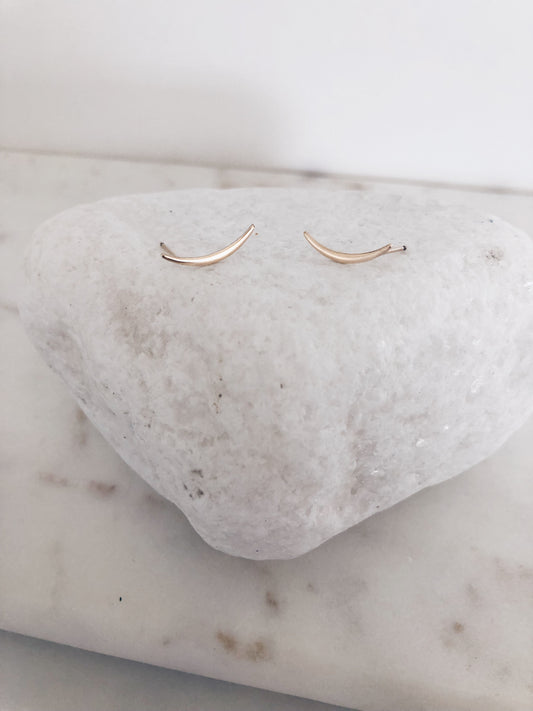 Mini Crescent Moon Stud Earrings