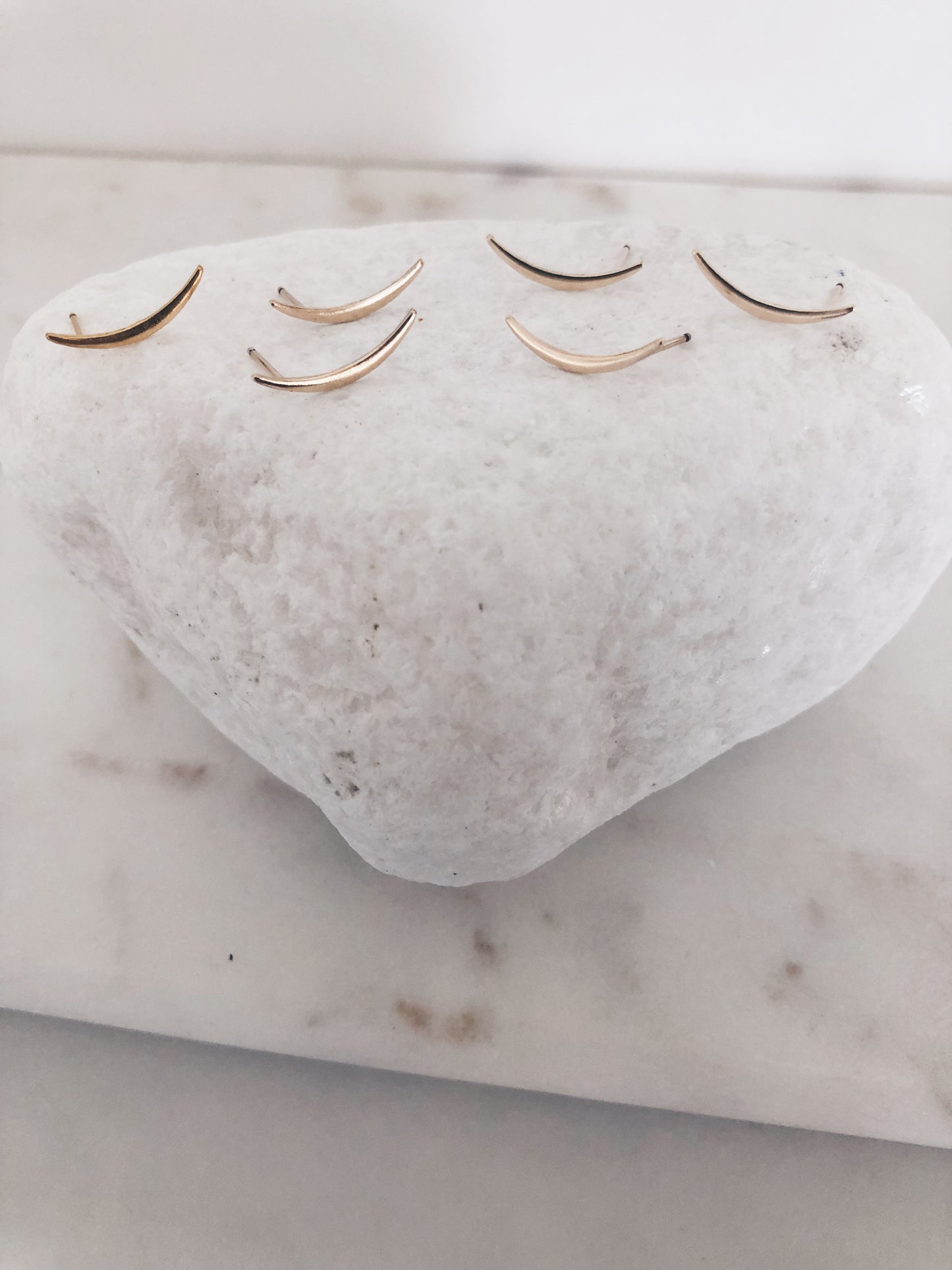 Mini Crescent Moon Stud Earrings