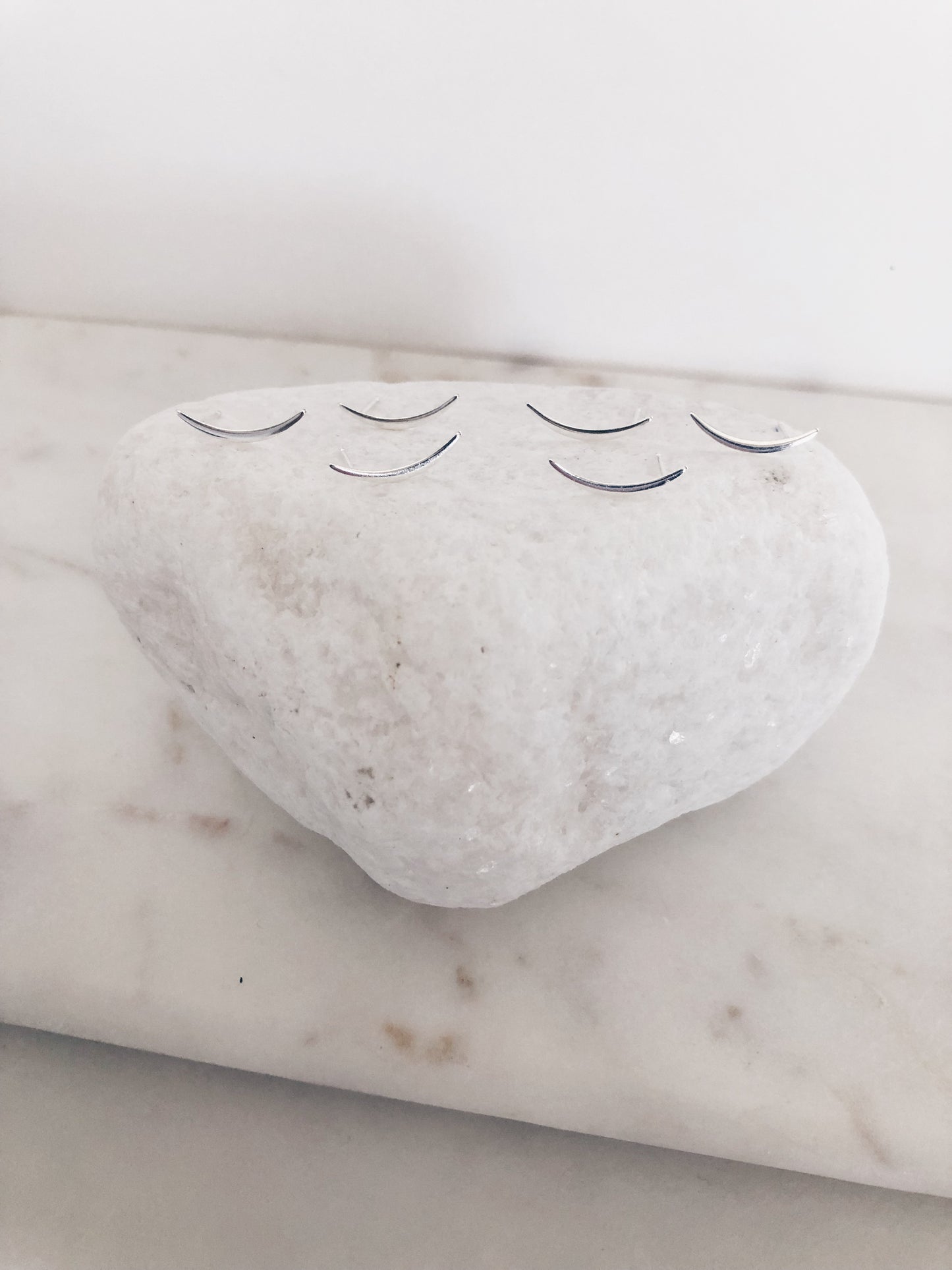 Mini Crescent Moon Stud Earrings