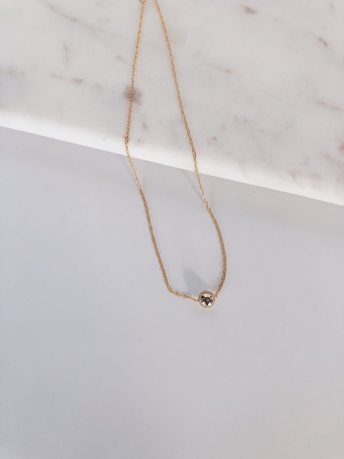 14k Gold Filled Floating Sphere Necklace
