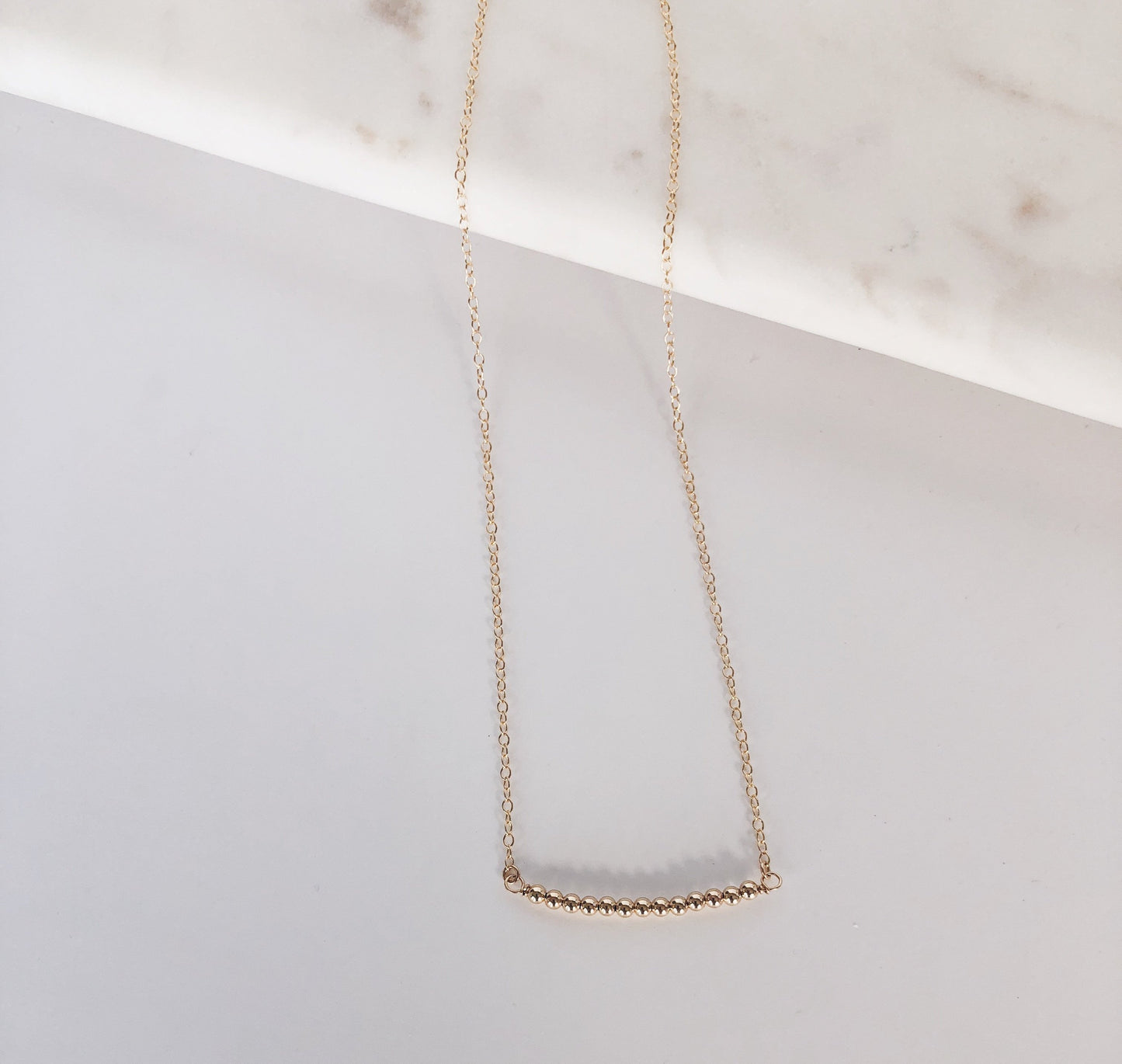 14k Gold Filled Floating Sphere Necklace