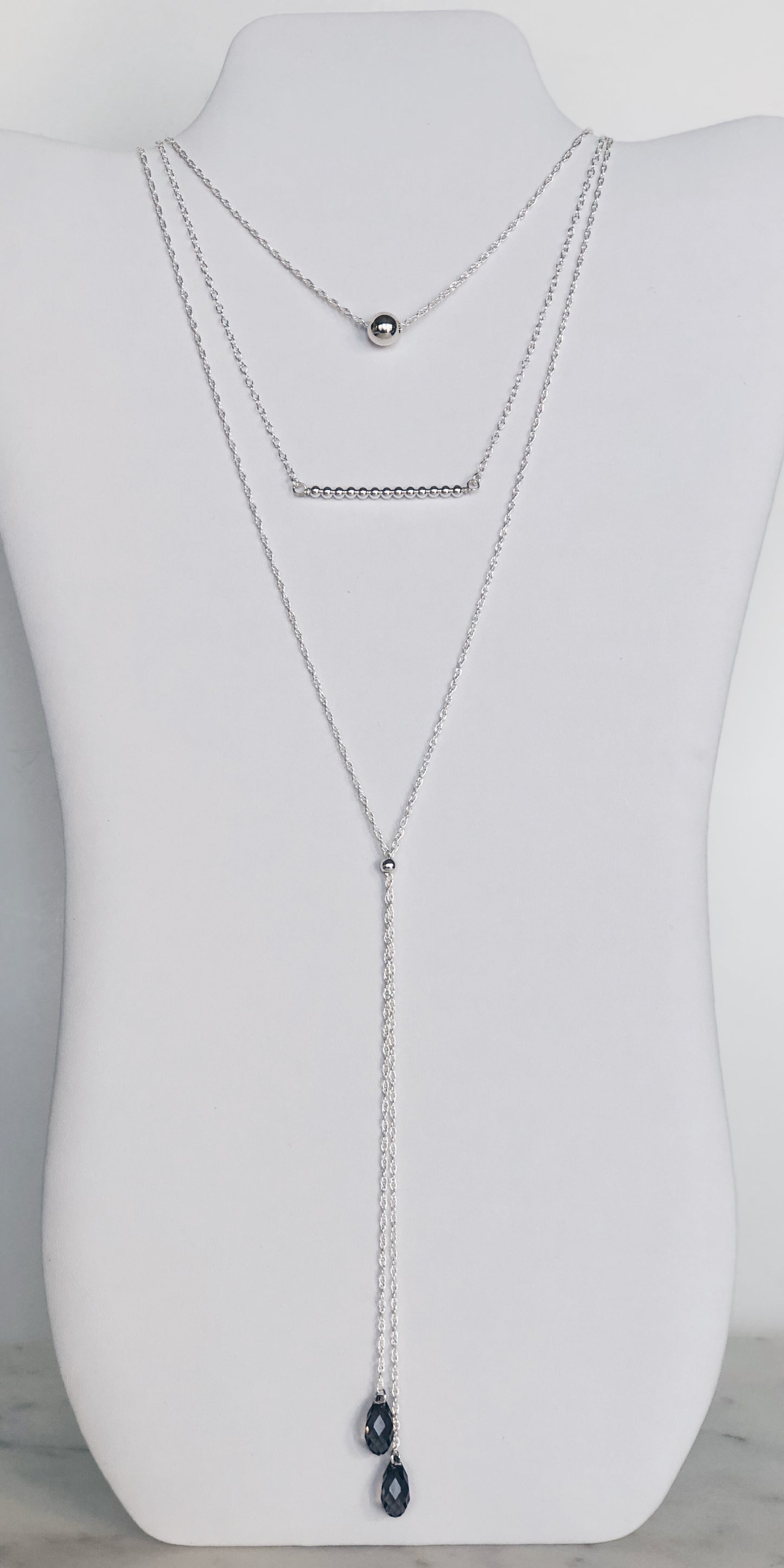 Sterling Floating Sphere Necklace