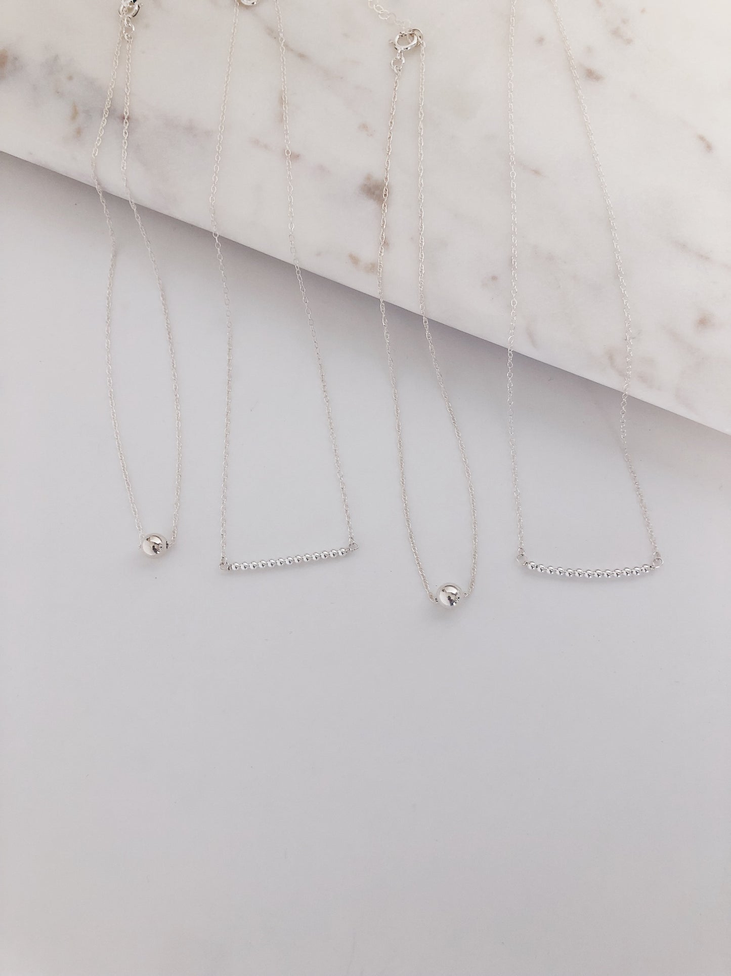 Sterling Floating Sphere Necklace