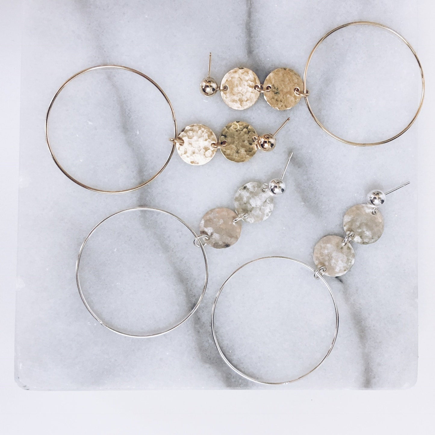 Duo Hammered Hoops...Featured in Vogue