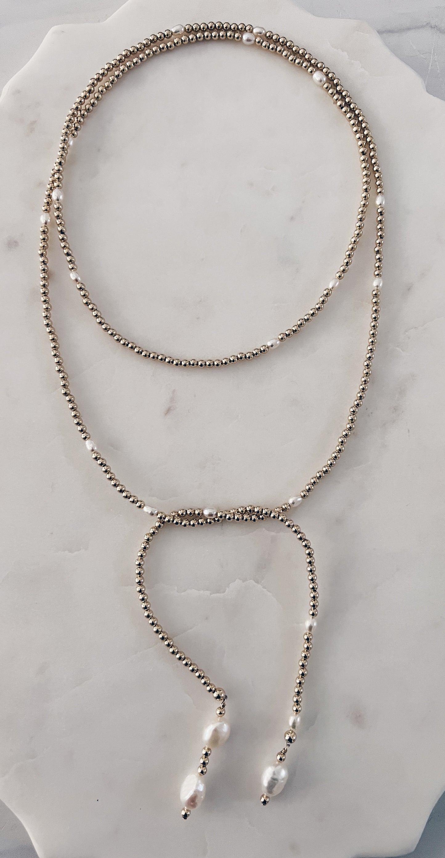 Gold Lariat Wrap Necklace - Wear 4+ more Ways