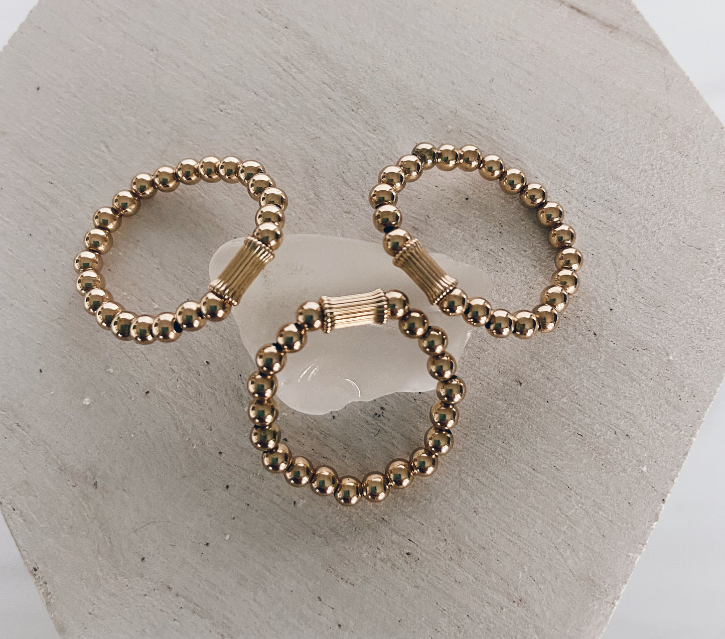 14k Gold Filled Beaded Groovy Ring