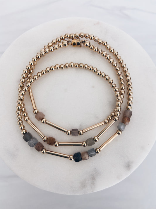 Square Gemstone Wrap Bracelet + More Colors