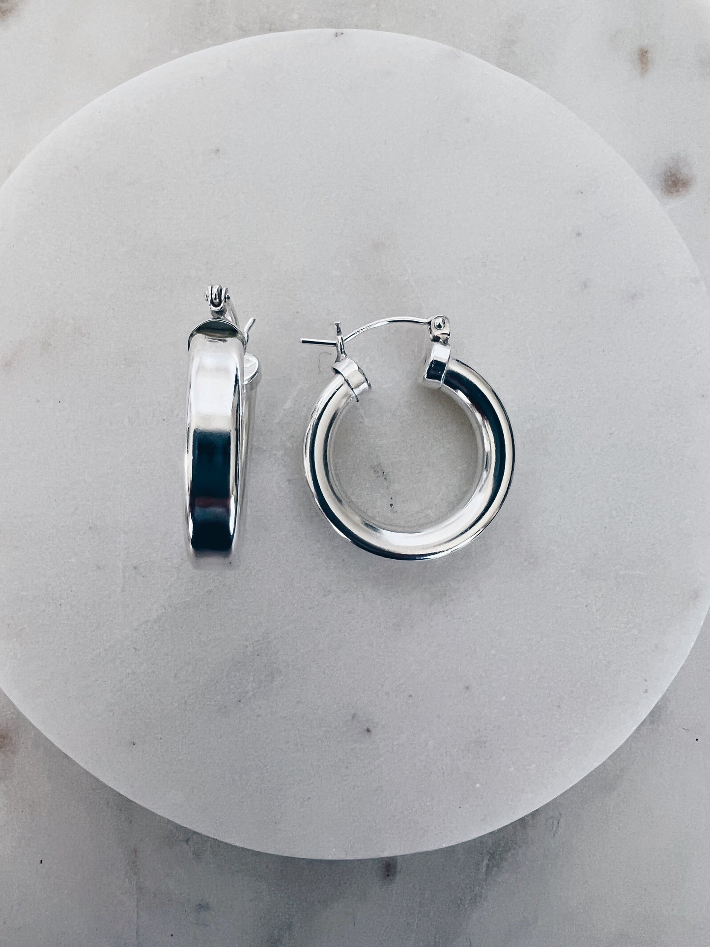 Sterling Silver Chunky Hollow Hoops