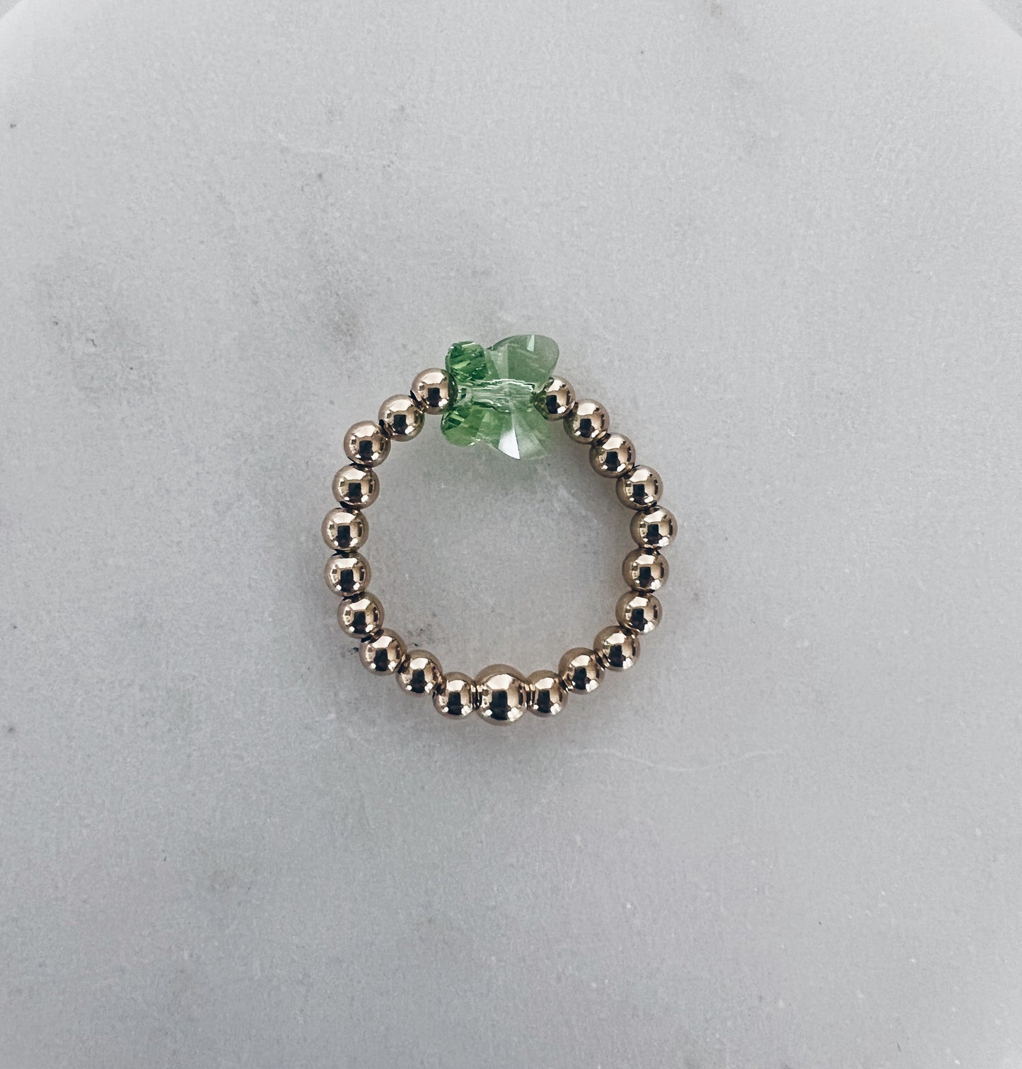 Crystal Butterfly Beaded Ring
