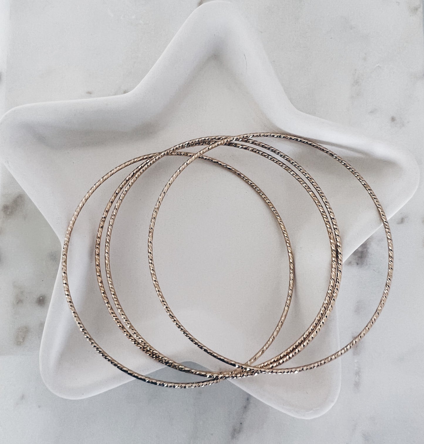 14k Gold Filled Sparkle Bangle Bracelet