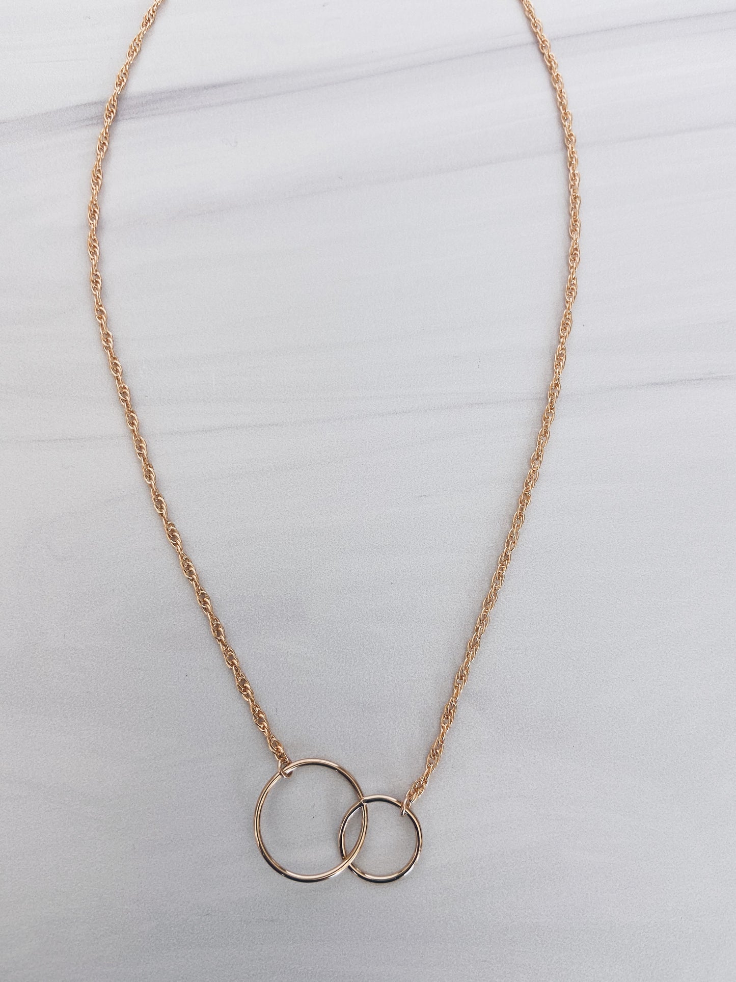 14k Gold Filled Connected Circles Necklace
